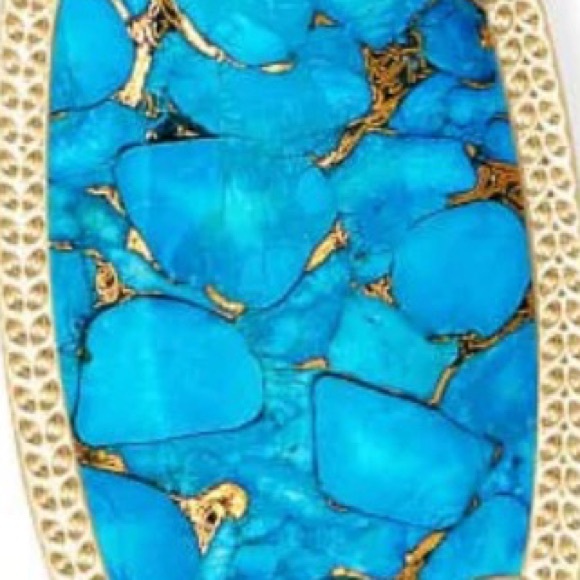 NEW Kendra Scott Elle Gold Drop Earrings in Bronze Veined Turquoise Magnesite - Picture 8 of 11